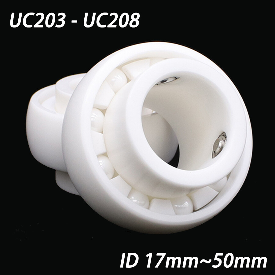 UC203-UC208 ZrO2 Outer Spherical Ceramic Bearings ID 17mm-40mm Zirconium Dioxide