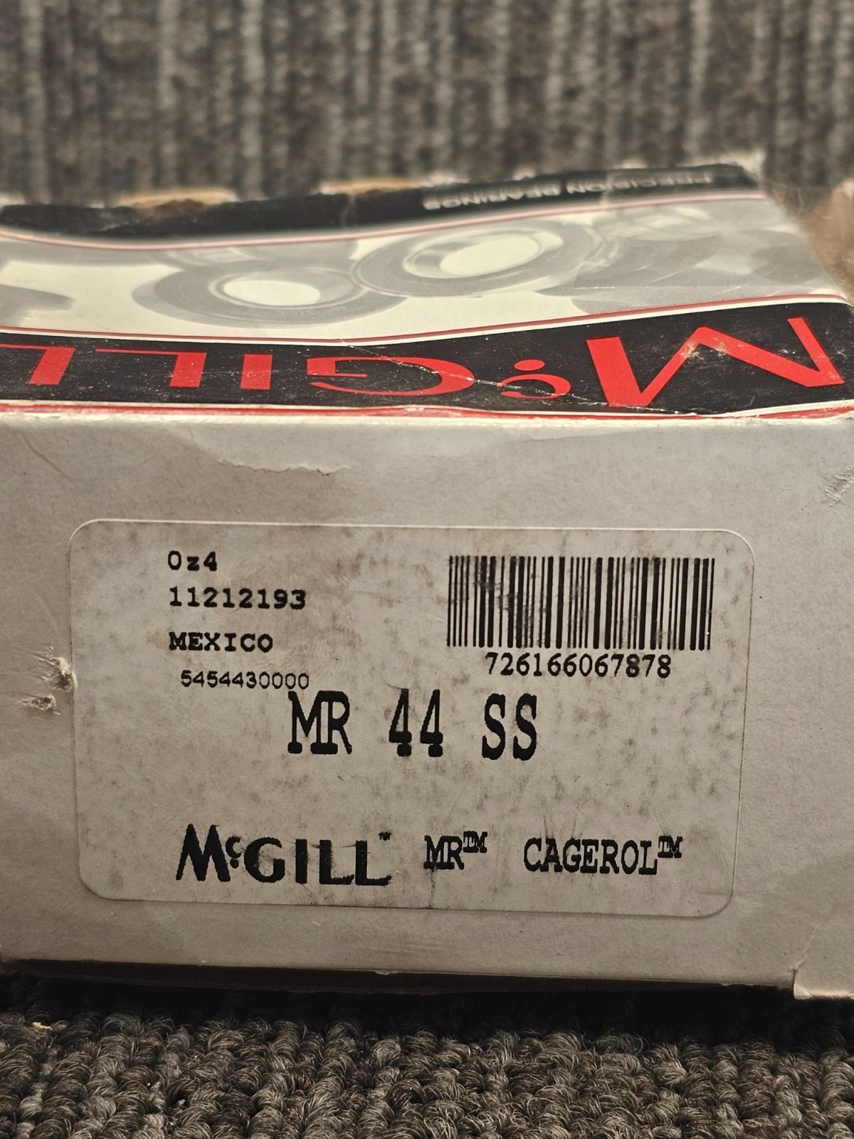 McGILL MR 44 SS Needle Roller Bearing 2-3/4″ Bore 3-1/2″ OD 1-3/4″ Width