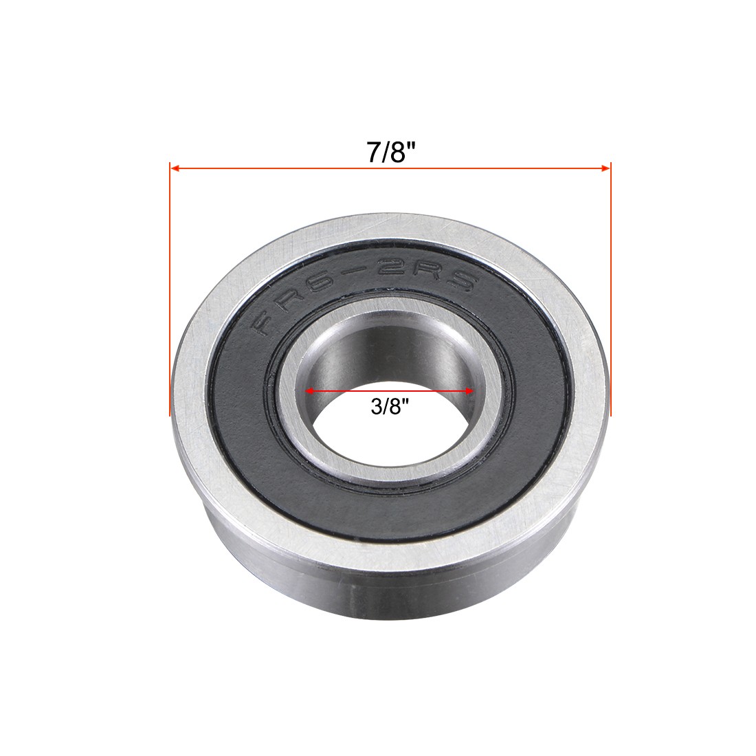 10 x FR6-2RS Flange Bearing for Equipment 3/8×7/8×9/32″ Sealed Chrome Bearings