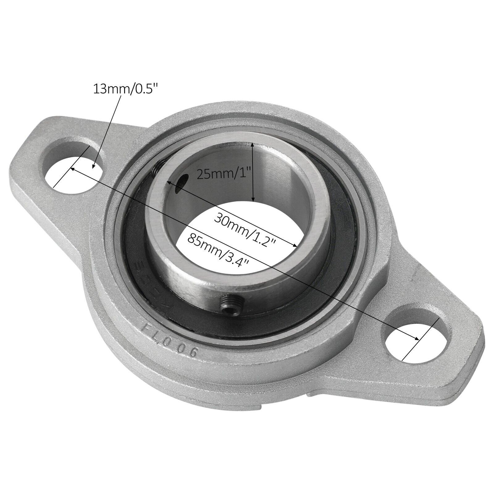 2pc KFL004 KFL005 KFL006 Pillow Block Flange Bearing 20/25/30mm Bore NEW