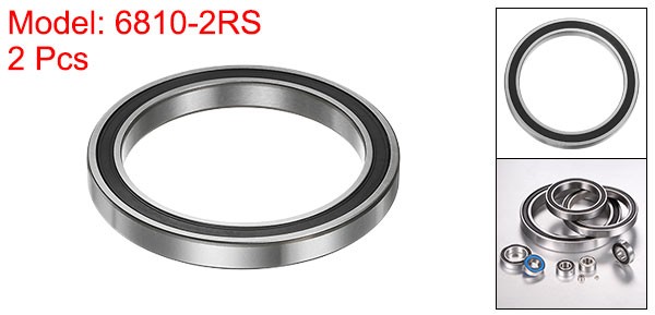 2pcs 6810-2RS Ball Bearings 50mmx65mmx7mm Chrome Steel ABEC5 Z3 Double Sealed