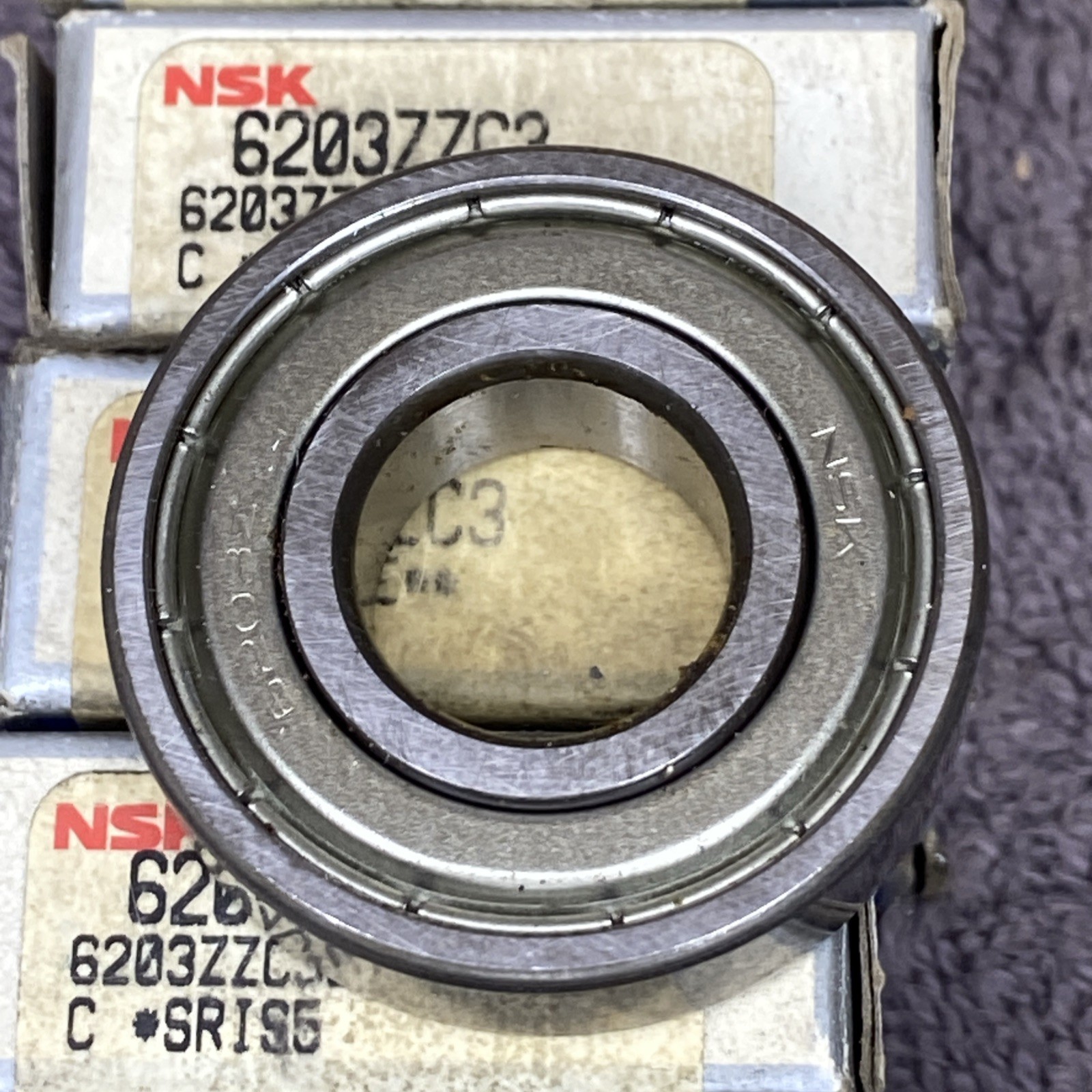 (8) NSK 6203-ZZ C3 17mm X 40mm X 12 mm Metal Shielded Bearing NOS NIB