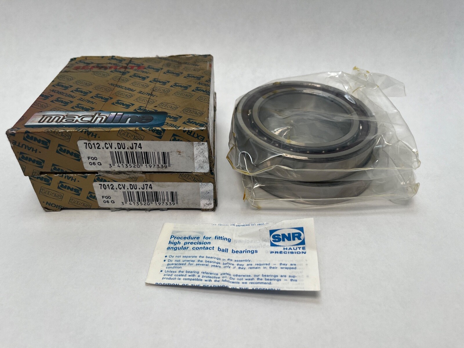 SNR 7012CVDUJ74 Bearing 60x95x18 mm 7012-C-T-DUL-P4 7012-C-V-DU-J74 France 2 Pcs