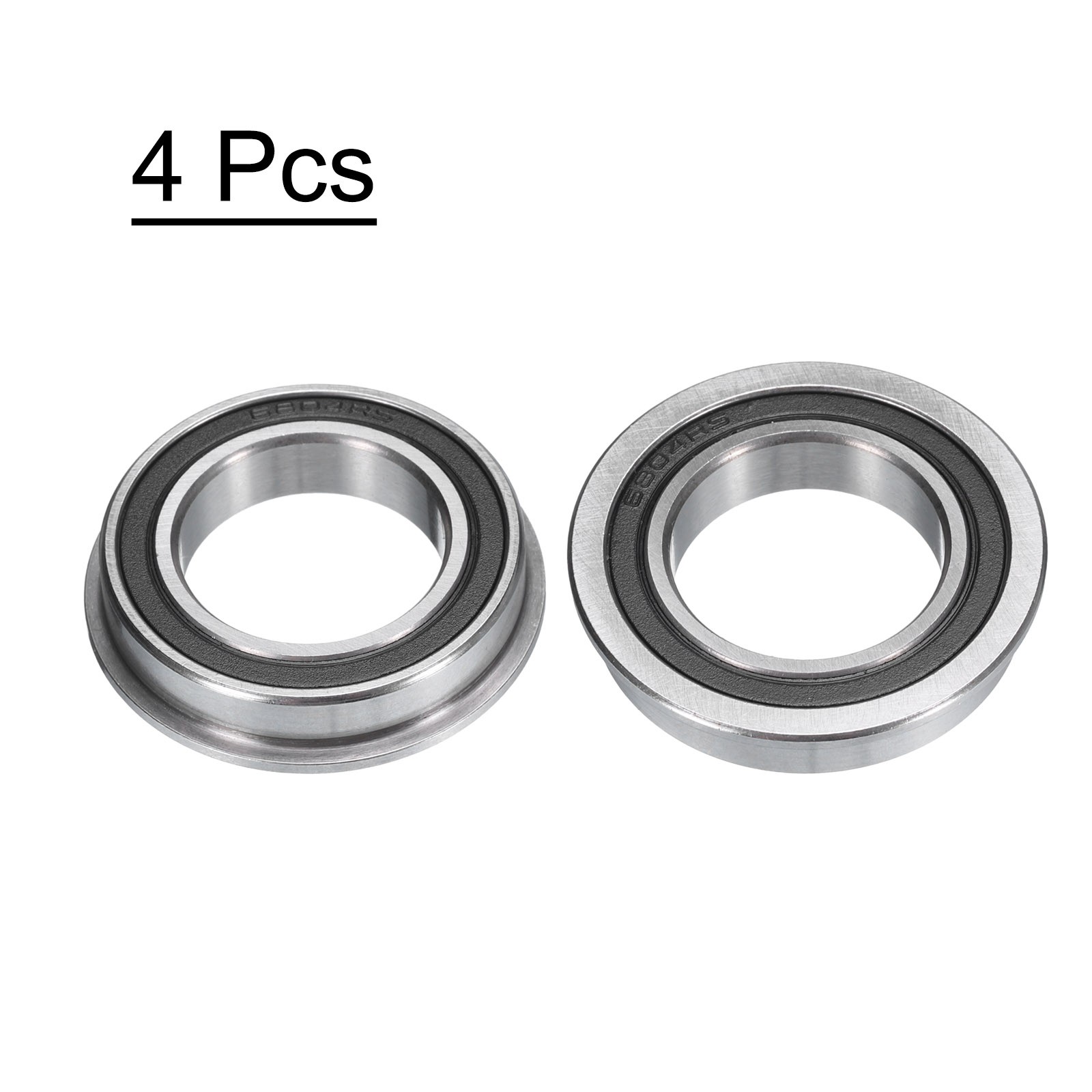 F6804-2RS Flanged Ball Bearing 20x32x7mm Double Seals Chrome Steel Bearings 4pcs