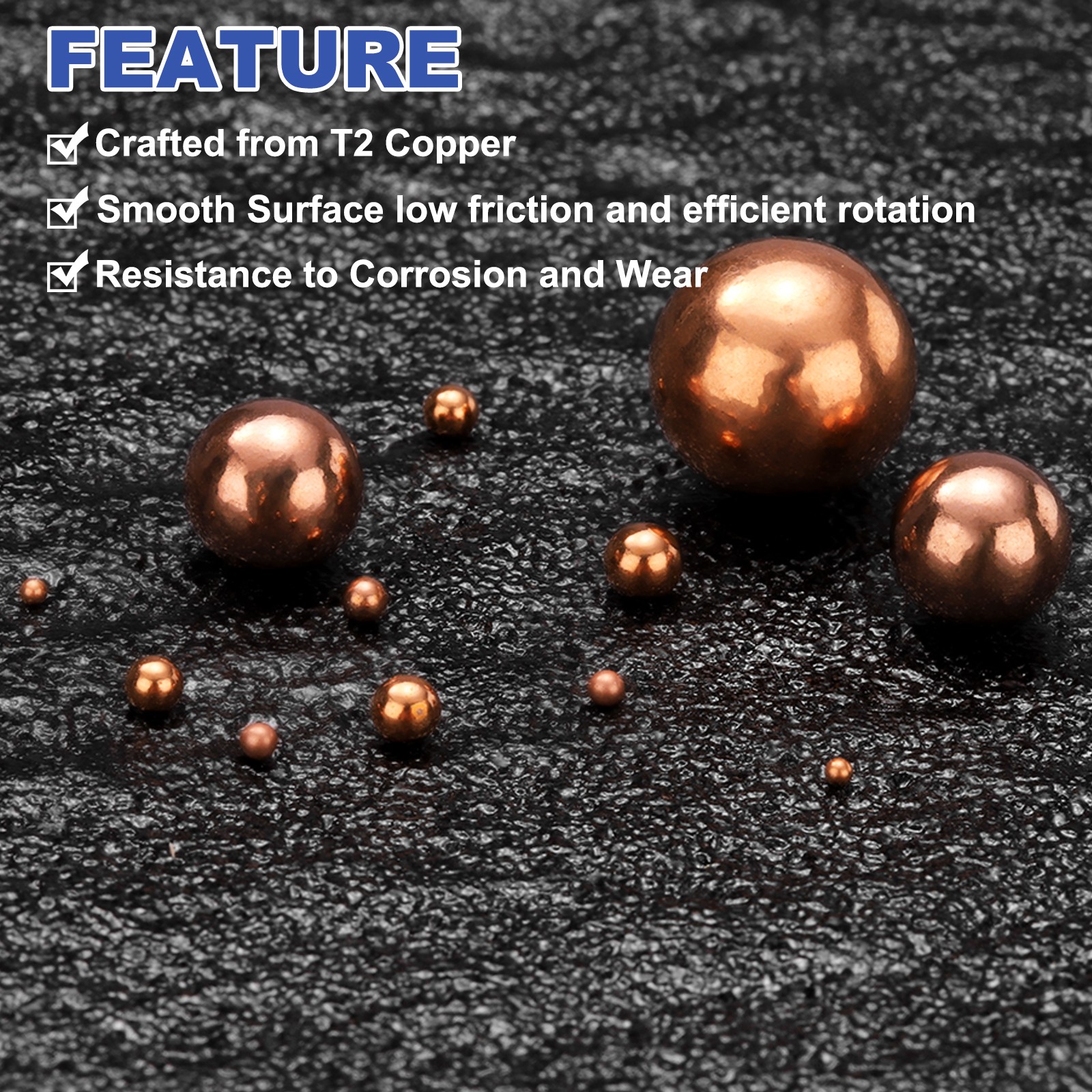 100 Bearings 1/16″ (1.6mm) Precision Copper Balls