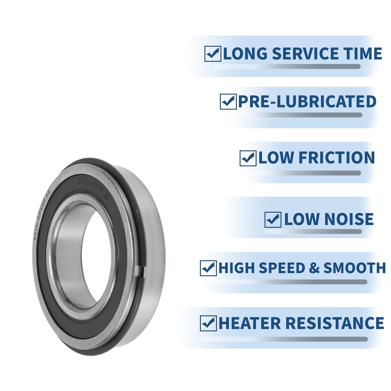6210NR2RS Deep Groove Ball Bearings 50x90x20mm Scooter Skateboard Wheel