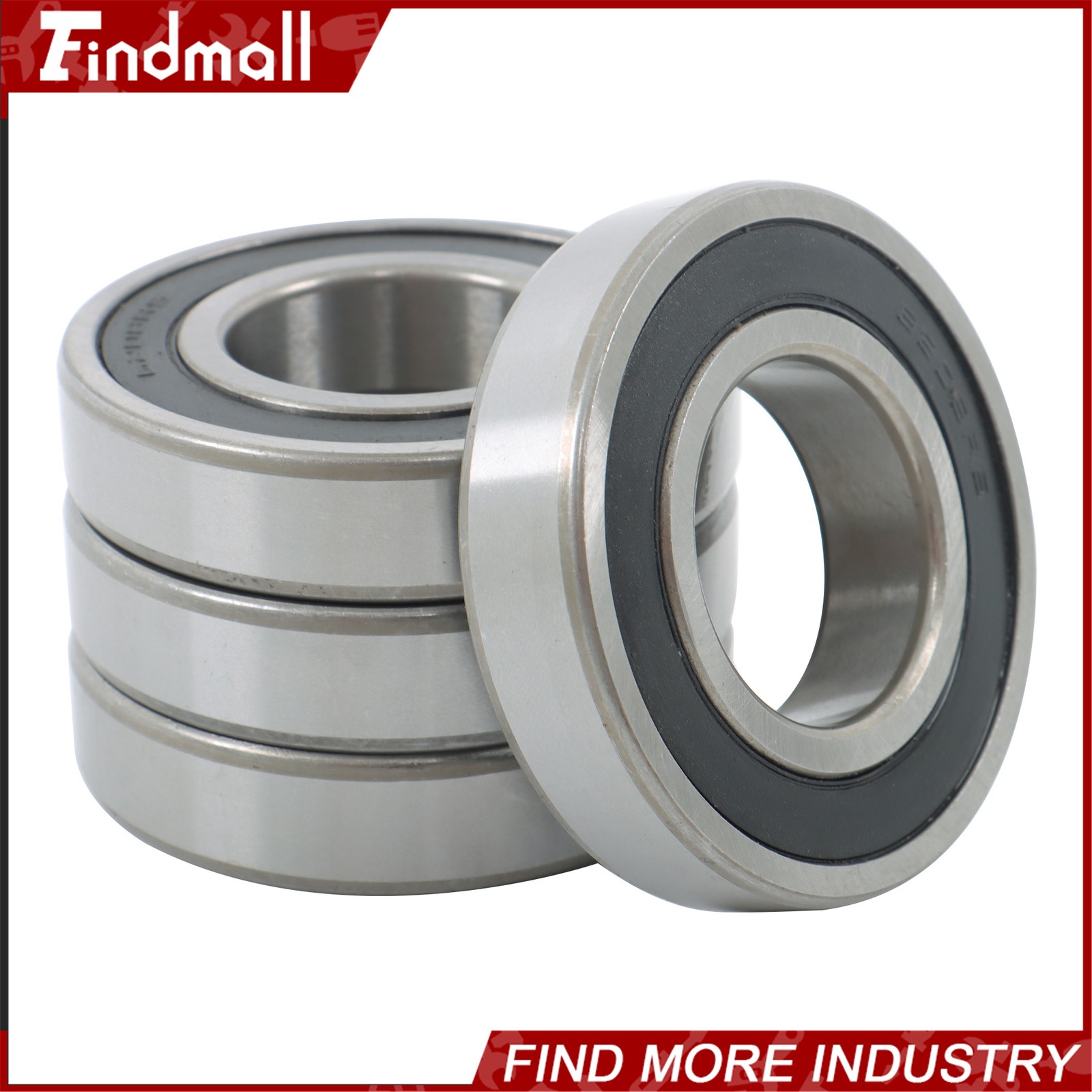 Findmall 6208-2RS Deep Groove Bearings 4pcs 40mm x80mm x18mm Rubber Sealed