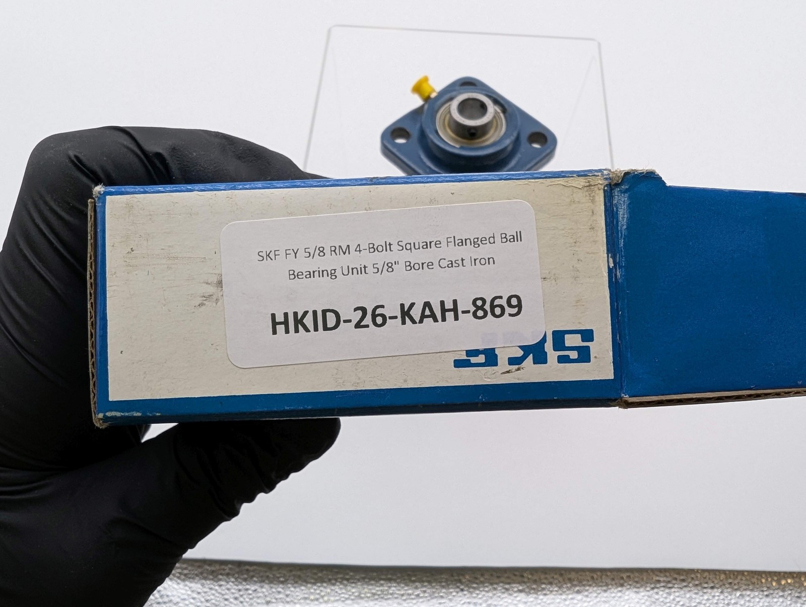 SKF FY 5/8 RM 4-Bolt Square Flanged Ball Bearing Unit 5/8″ Bore Cast Iron