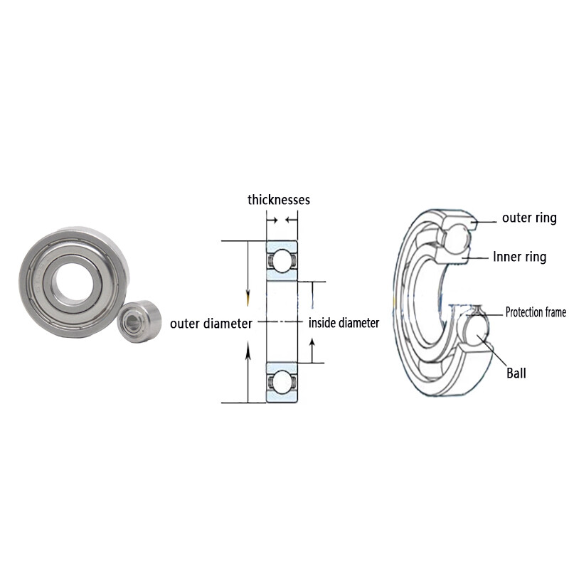 Stainless Steel Deep Groove Ball Bearing Miniature Shielded Bearing Bore 2-9 mm