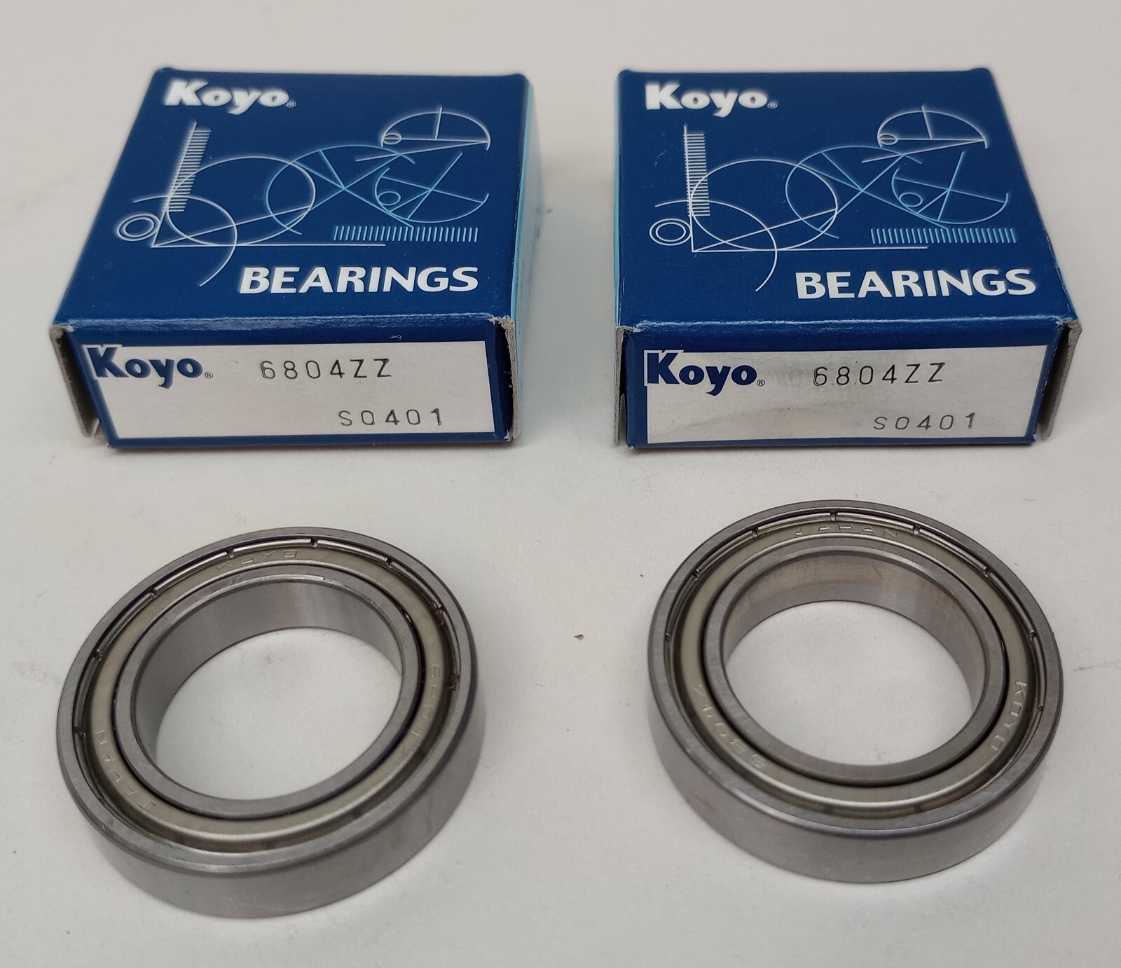 Koyo 6804ZZ Ball Bearing Deep Groove 20mm ID X 32mm OD X 7mm W (Pack of 2)