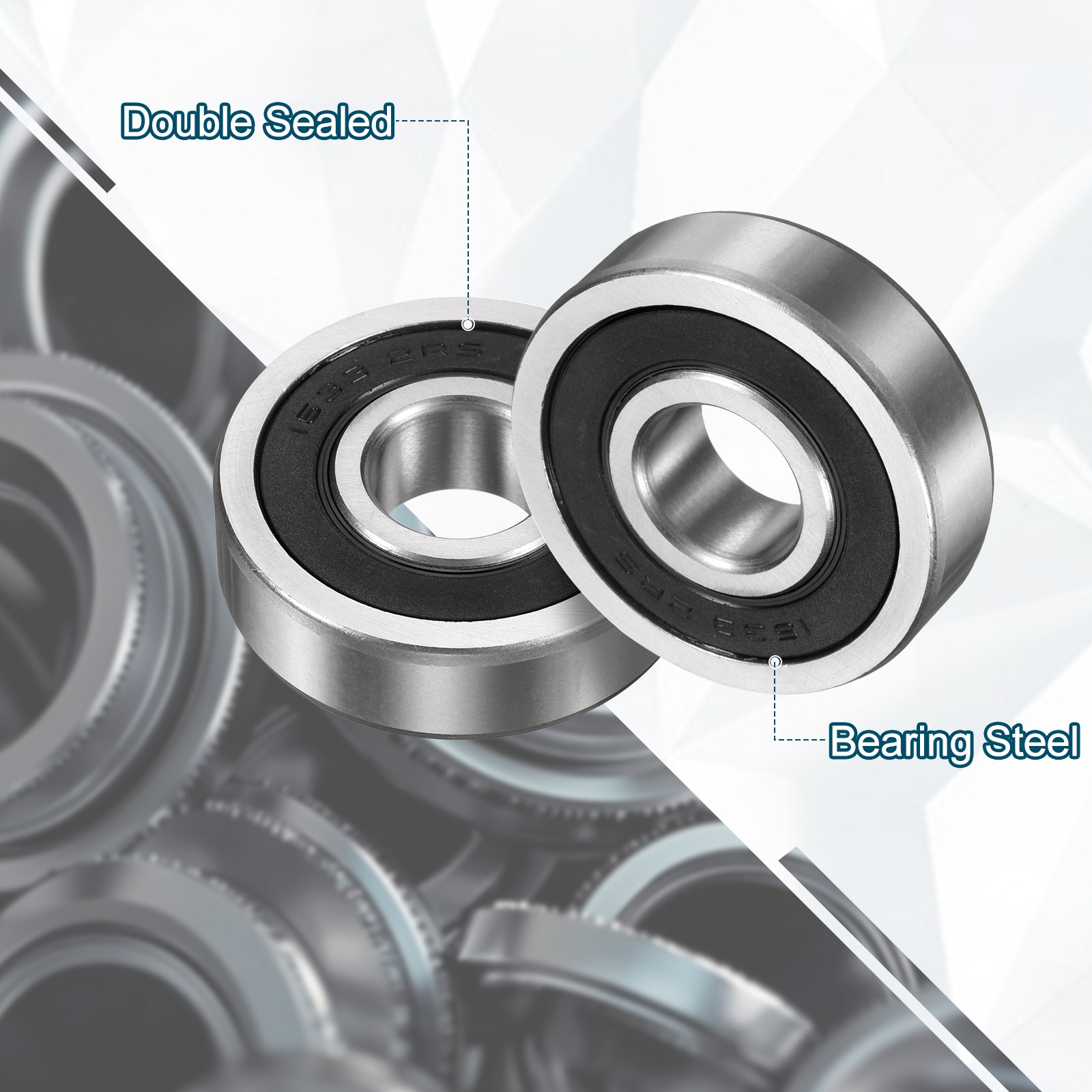 3 Pcs 5/8″ x 1-3/4″ x 1/2″ 1633-2RS Deep Groove Ball Bearing Sealed Bearing