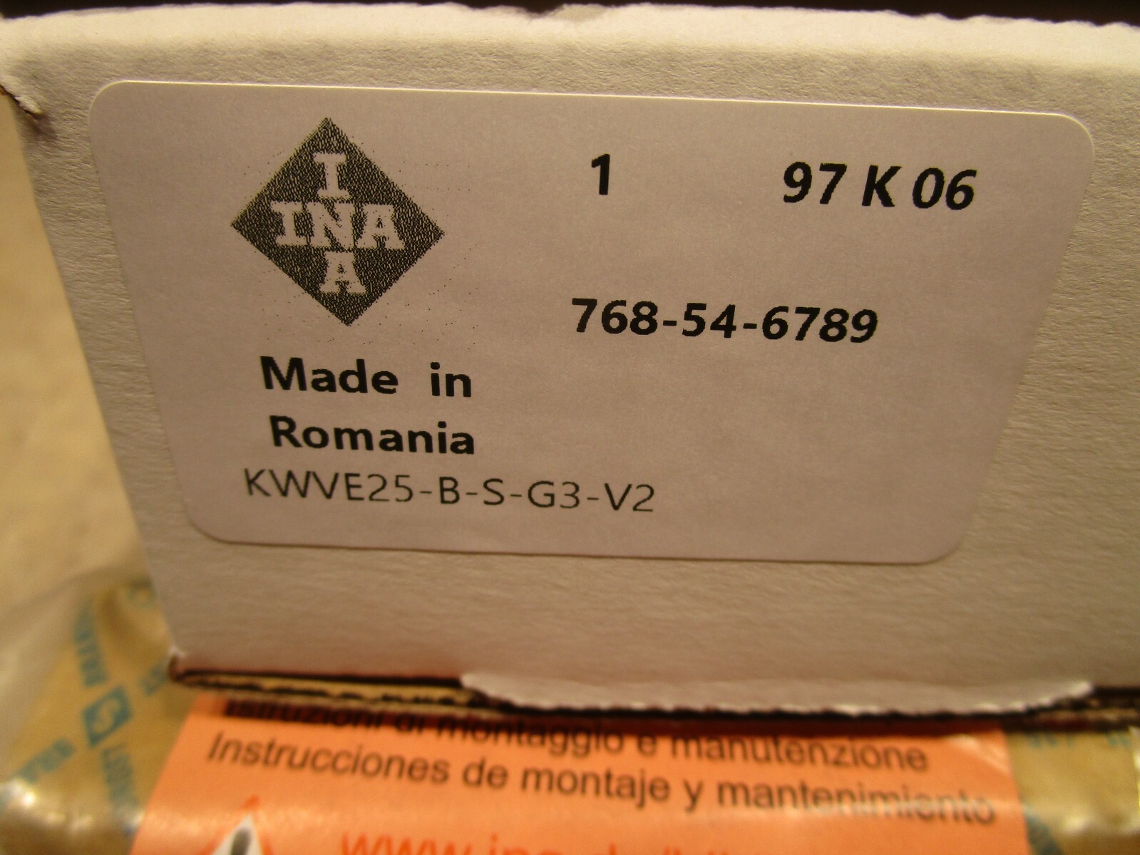 INA KWVE25-B-G3-V2, LINEAR BEARING UNIT, H0332