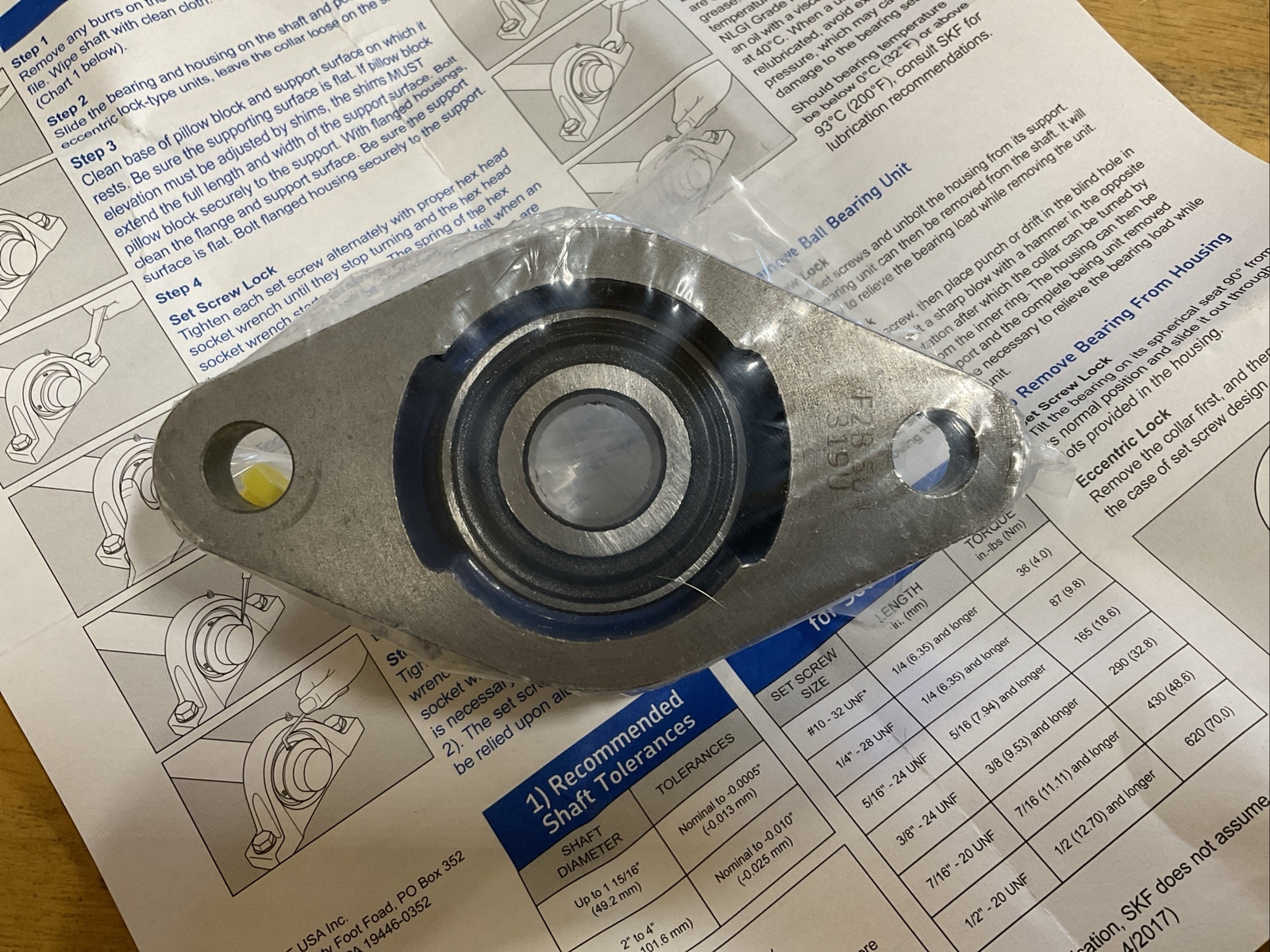 F2B 100-RM – SKF – MOUNTED UNIT BALL 1″ Flange Mount 2 Bolt NOS