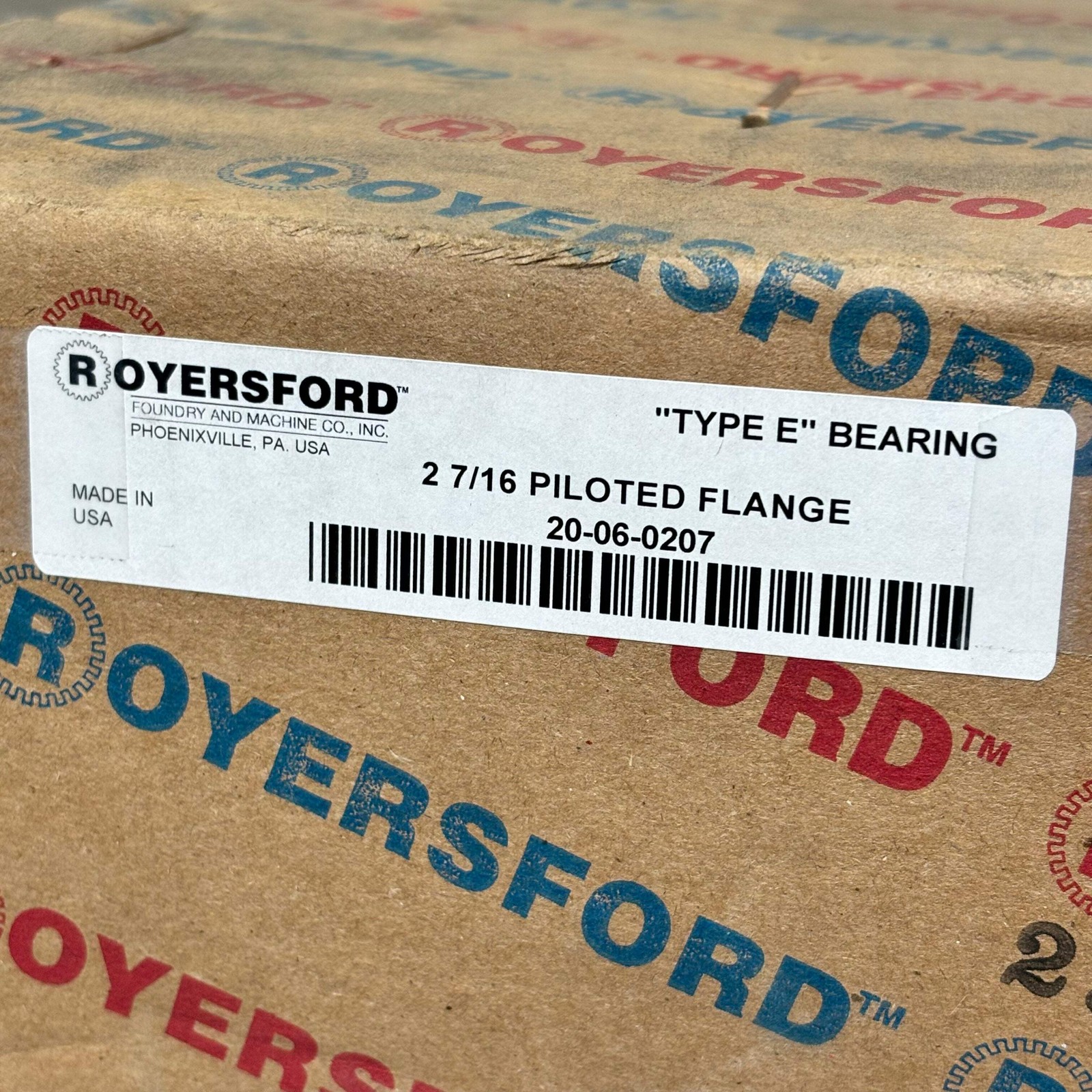ROYERSFORD Type E Piloted Flange Bearings 2-7/16″ Non-Expansion Blue 20-06-0207