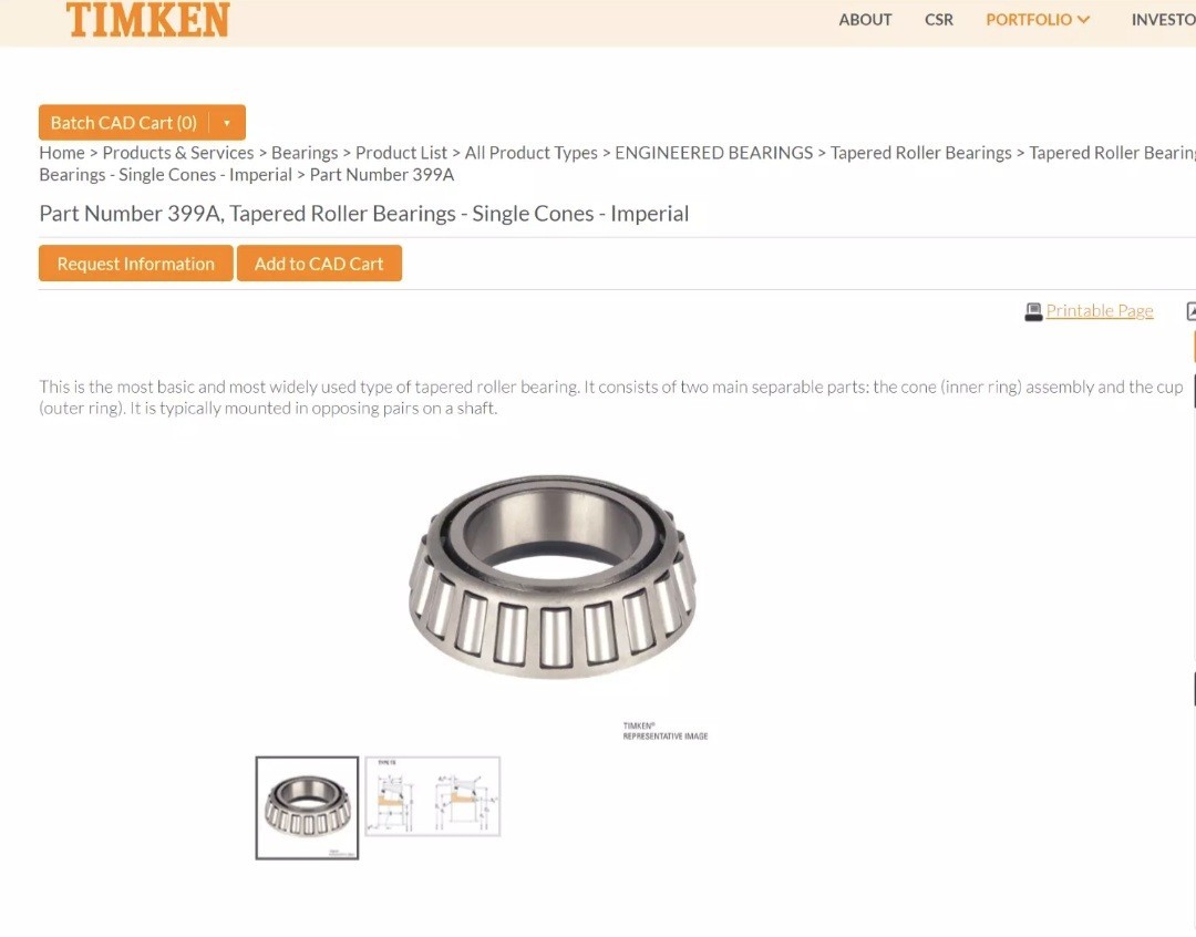 Lot Of 2! Timken 399A Tapered Roller Bearing Cone. JB2 RM SN 1622- GBG-8968-TIM