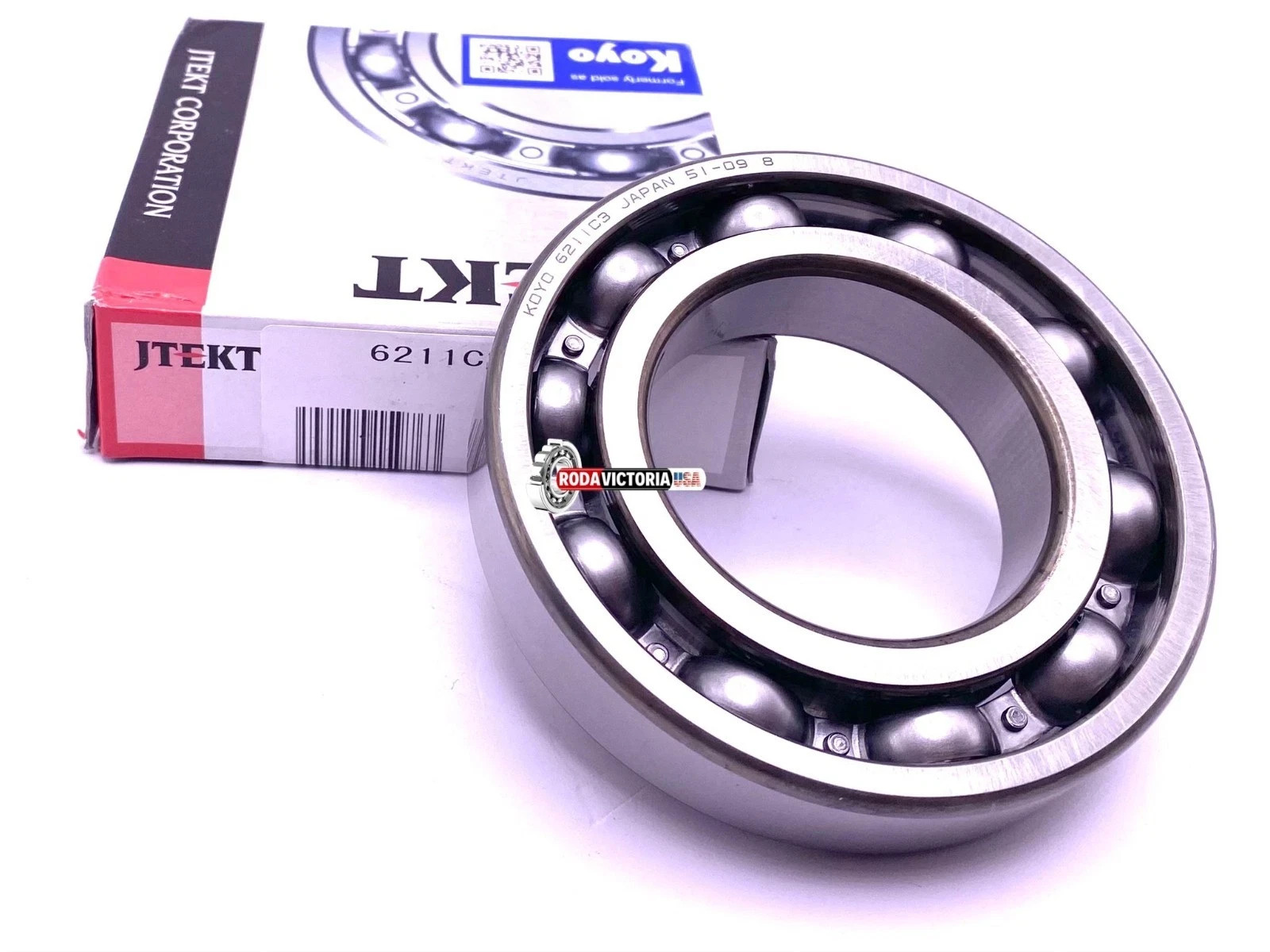 KOYO Japan 6211 C4 Deep Groove Ball Bearing, Open Tpe, No Seals 55x100x21 mm