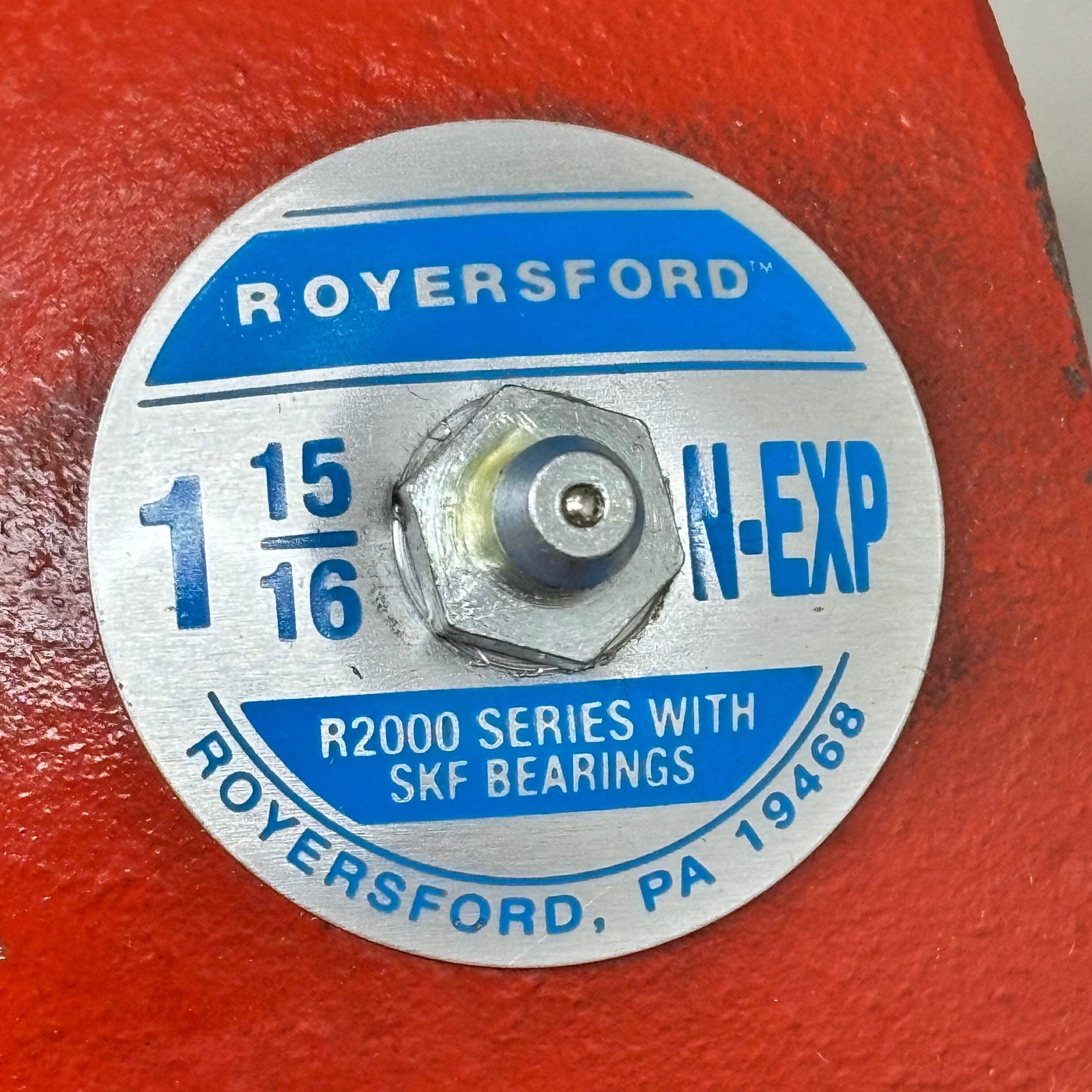 ROYERSFORD R2000 Spherical 2-Bolt Pillow Block Bearing 1-15/16″ Red 40-02-N115