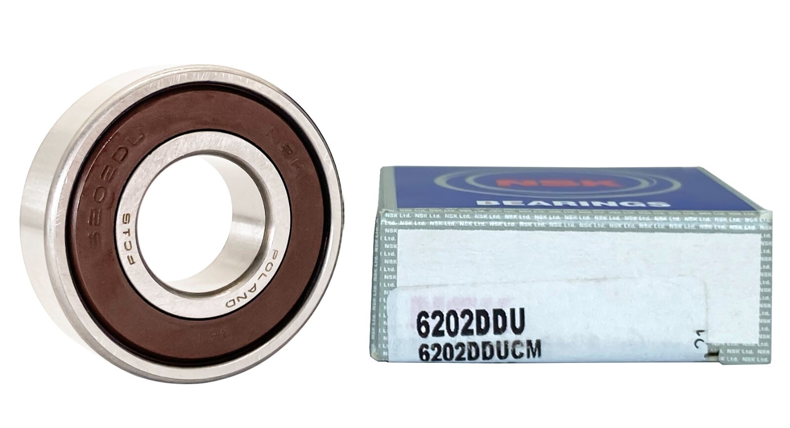 (2 PACK) NSK 6202DDU 15X35X11MM Double Rubber Seal Ball Bearings 6202-2RS 6202RS
