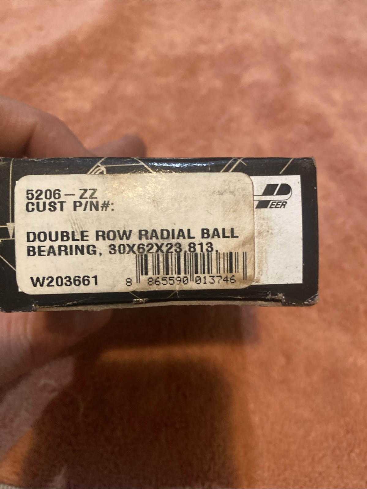 Peer 5206-ZZ Double Row Radial Ball Bearing New In Box Sealed