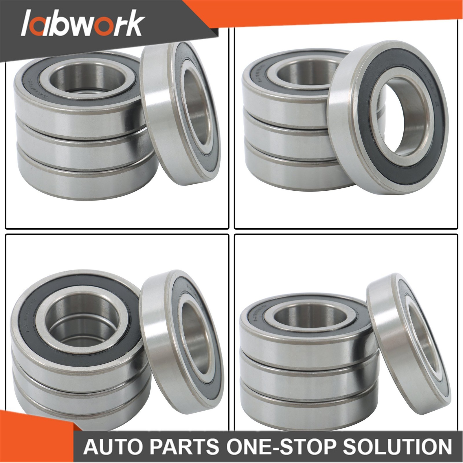 Labwork 6208-2RS Deep Groove Bearings 4pcs 40mm x80mm x18mm Rubber Sealed