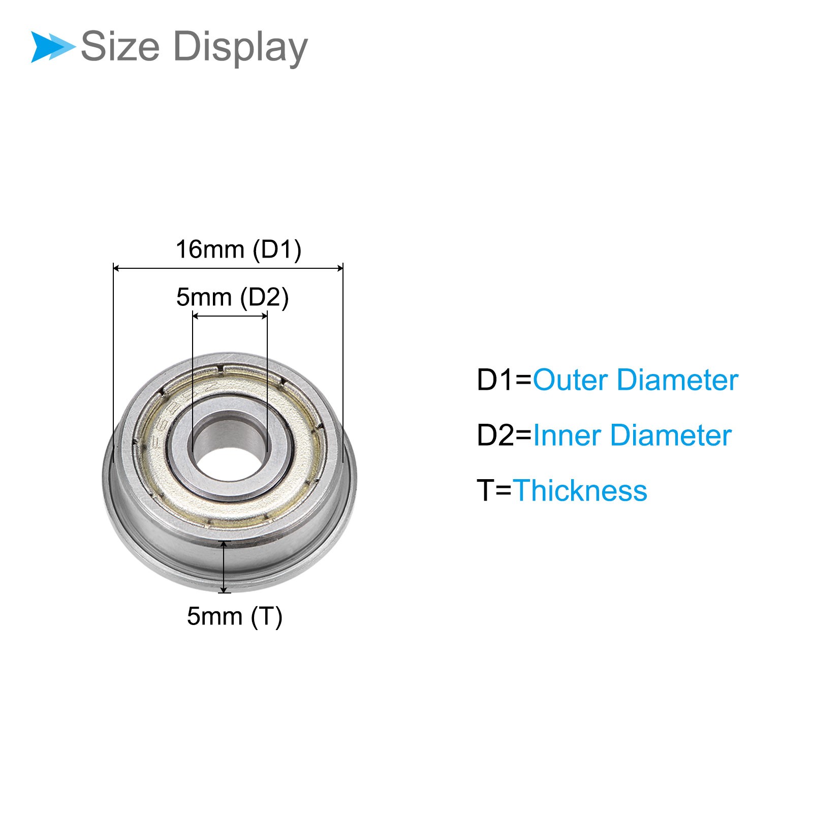 Deep Groove Ball Bearing, F625ZZ Double Sealed for Machinery, 5Pieces