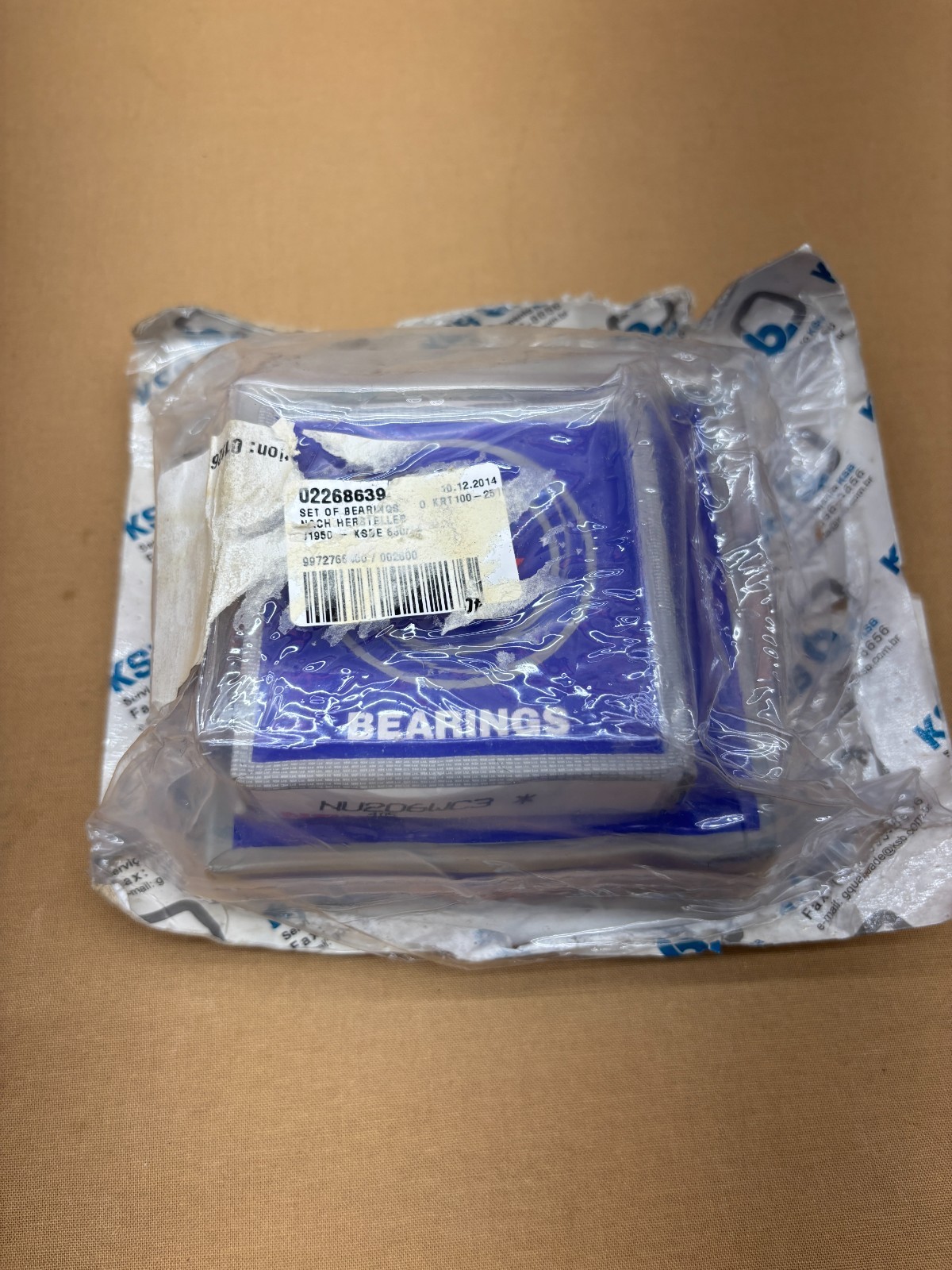 NSK 02268639 Bearing Set NU206WC3 Roller Bearing 6309DDUC3 Ball Bearing