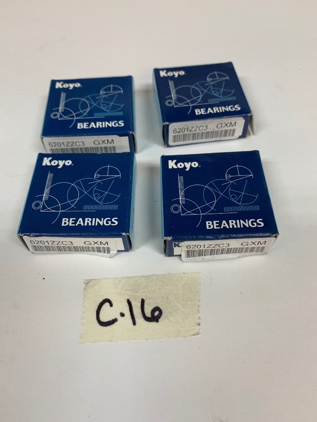 4-Koyo Bearings Ball Bearings 6201ZZC3 New In Box!Fast Shipping!