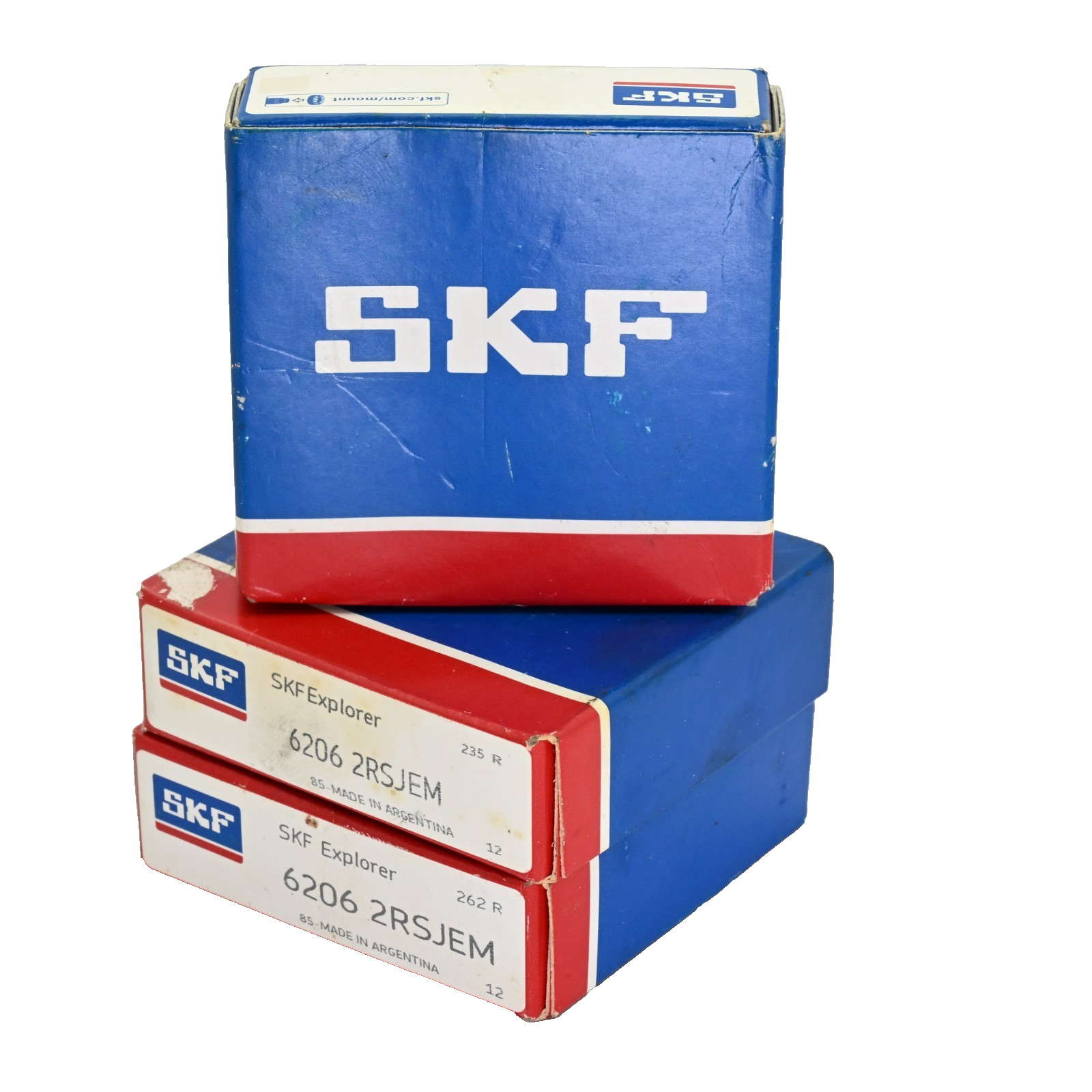 Lot of 3x SKF 6206 2RSJEM Straight Bore, 30 mm ID, 62 mm OD, 16 mm Width