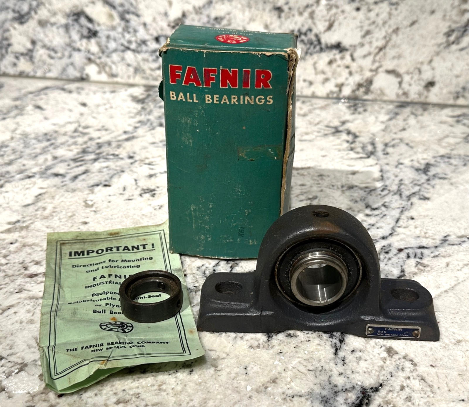 FAFNIR BALL BEARINGS RAK 1″ Vintage Pillow Block Bearing NOS in Box Made in USA