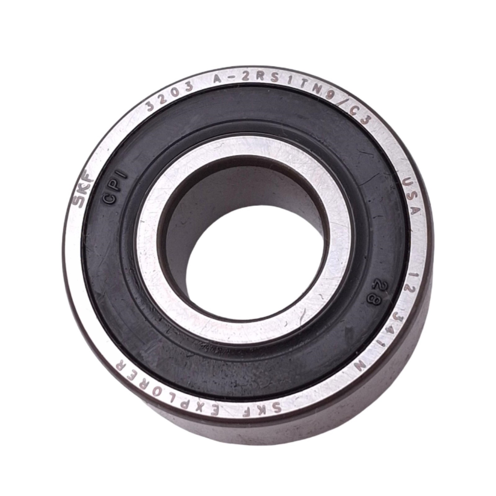 SKF 3203 A-2RS1TN9/C3 Angular Contact Ball Bearing, 40mm OD, 17mm Bore, 12000rpm
