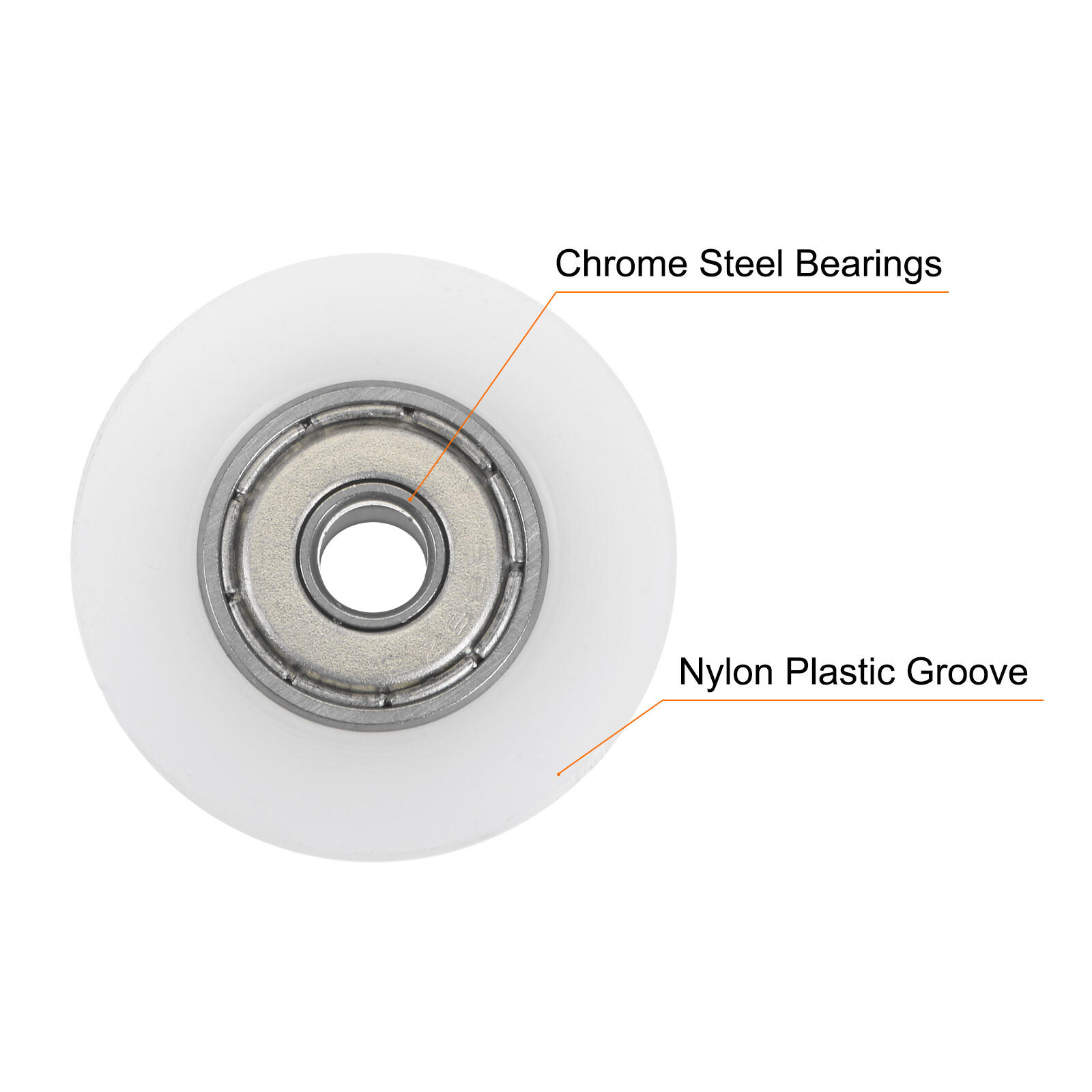 2pcs U Type Groove Pulley Nylon Roller Bearing 5×27.5x30mm U Groove Guide Wheel