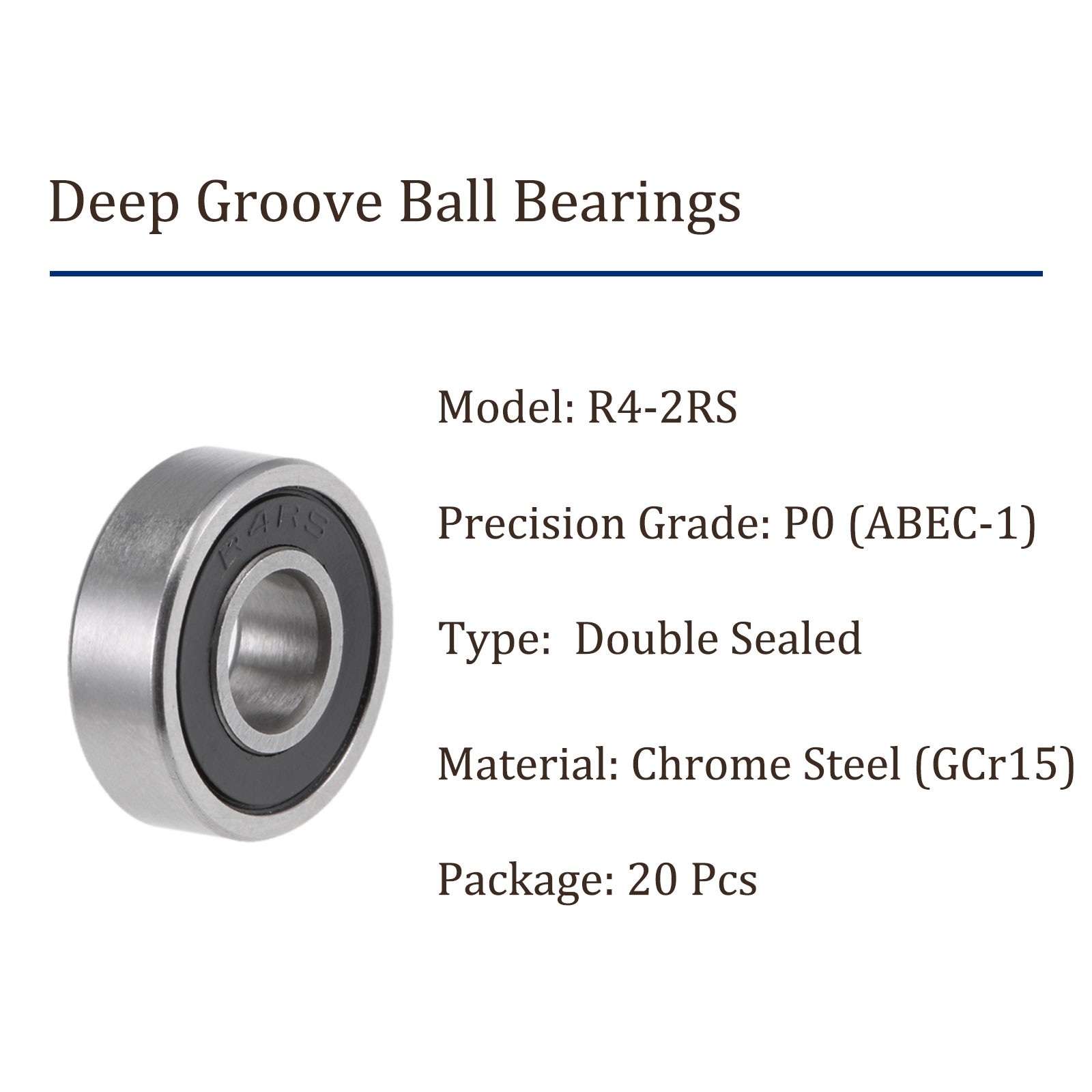 20pcs Ball Bearings 1/4 Inch x 5/8 Inch x 0.196 Inch Chrome Steel