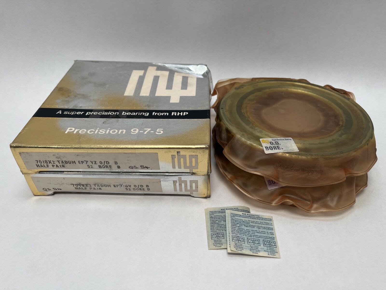 RHP 7018CTDUMP2 Bearing 90x140x24 mm 7018C 7018-C-T-DUM-P2 ABEC9 England 2Pcs