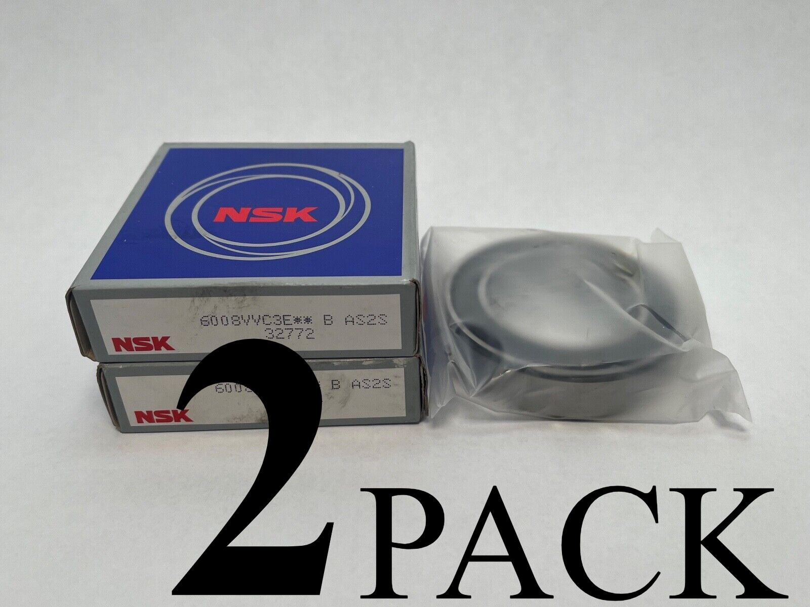 New 6008VVC3E NSK 2 PACK Bearing Rubber Seals 40x68x15mm Free Shipping