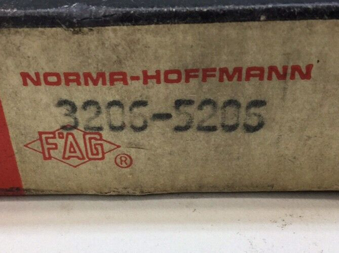 Norma Hoffman 3206-5206 Angular Contact Ball Bearing Double Row 30 X 62 X 0.9370