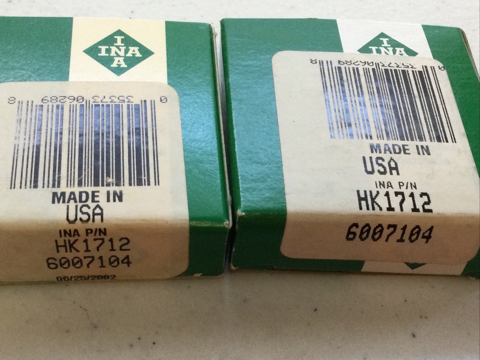 INA LOT OF 2 HK1712B NEEDLE BEARING 17x23x12MM, FREE SHIPPING