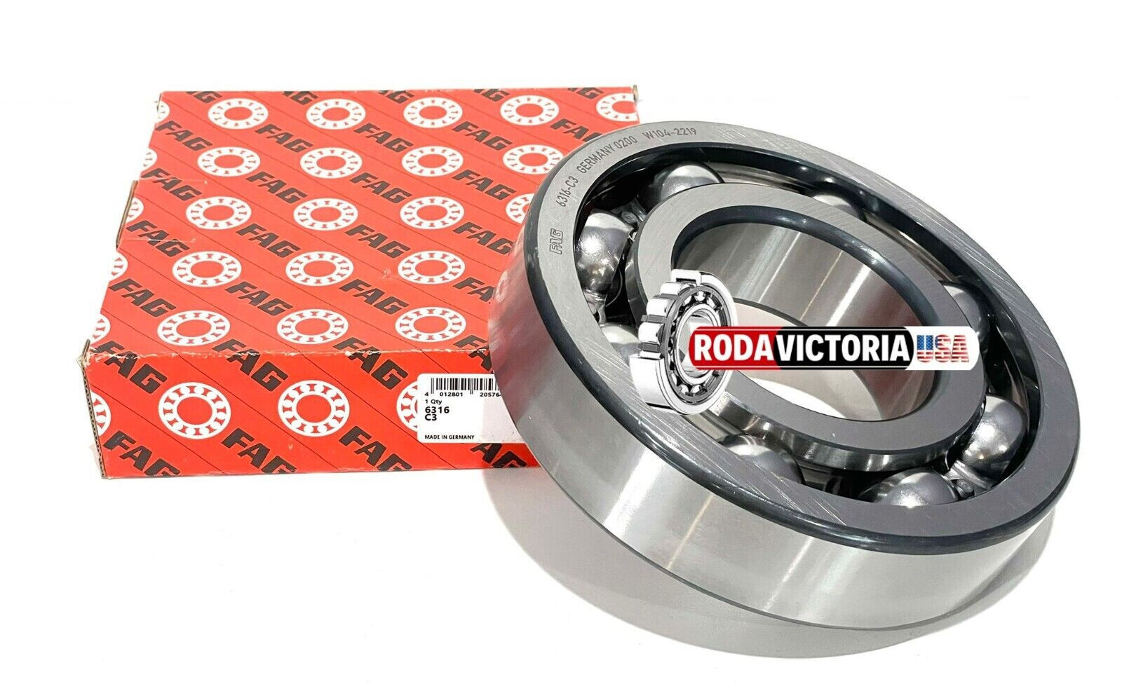 FAG 6316 C3 DEEP GROOVE BALL BEARING, OPEN TYPE, NO SEALS 80x170x39 mm