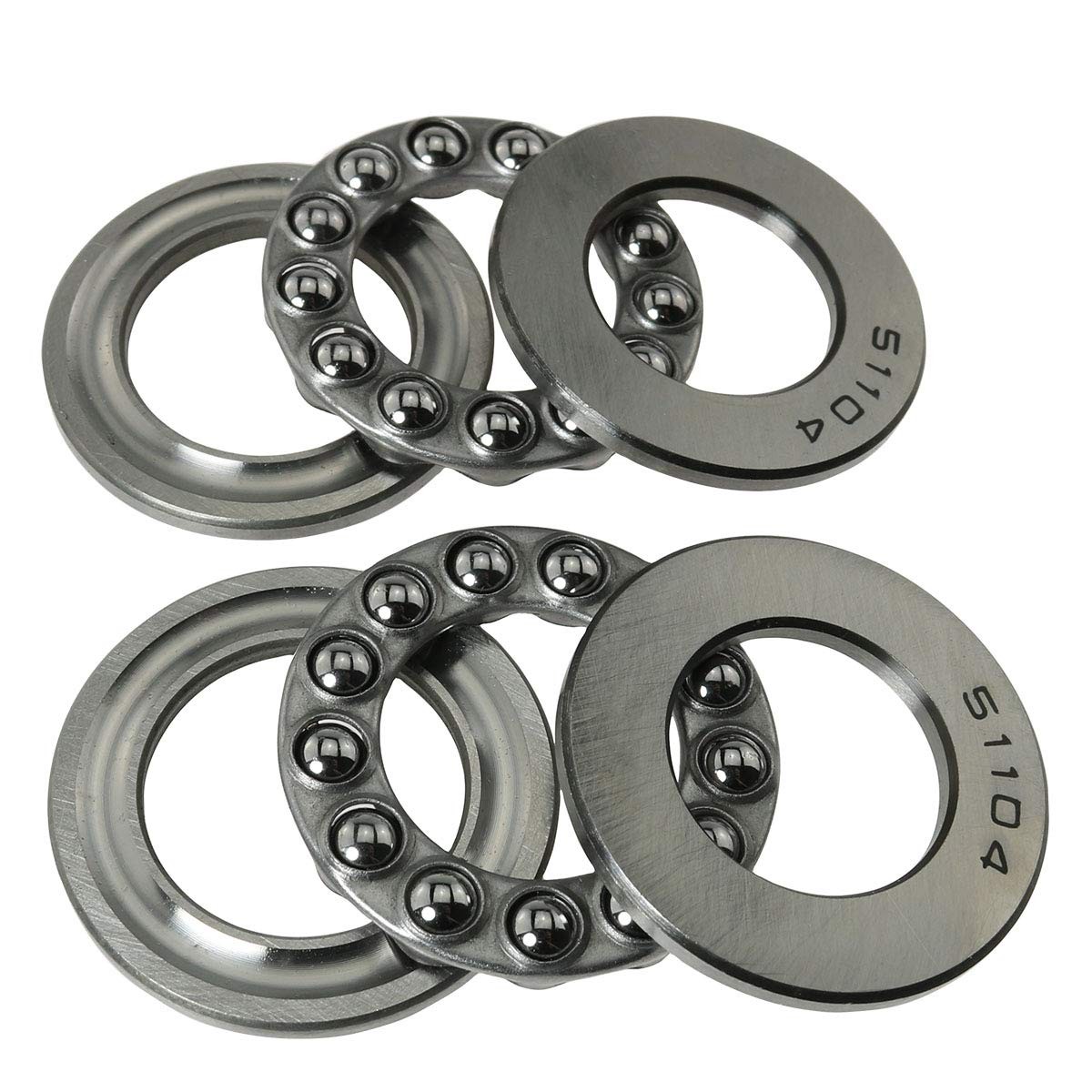 CZQC 51104 Thrust Ball Bearing 2PCS 20x35x10mm Flat Single Row Roller