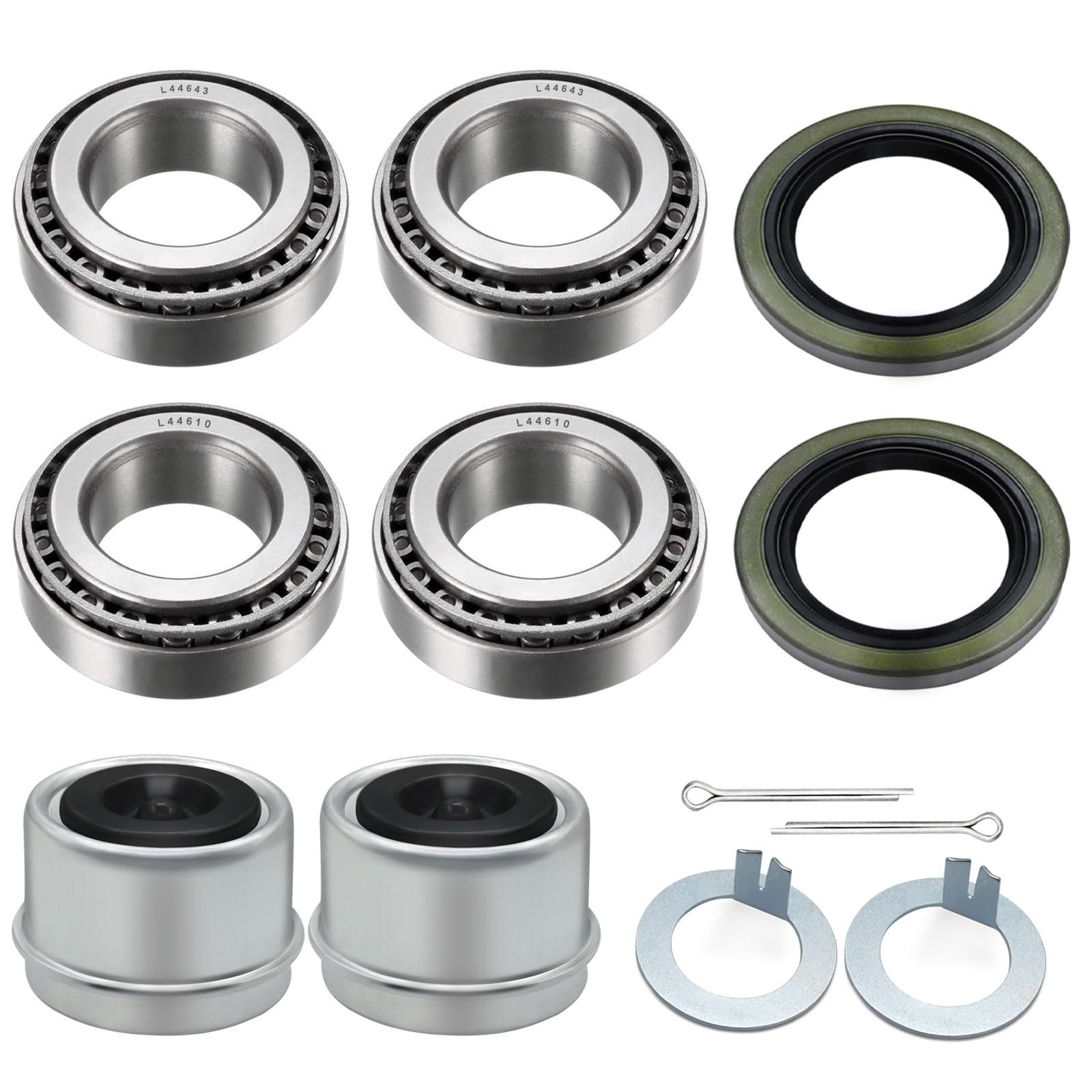 2 Set Boat Trailer Axle Bearing Kits L44643/L44610 and 12192TB Seals OD 1.980…