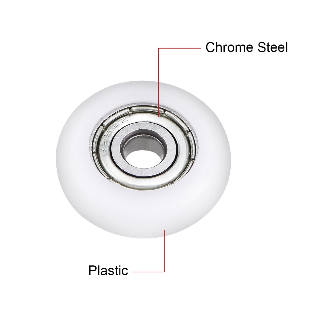 625ZZ Plastic Coated Ball Bearing 5x23x7mm for Door Window Furniture Pulley 2pcs