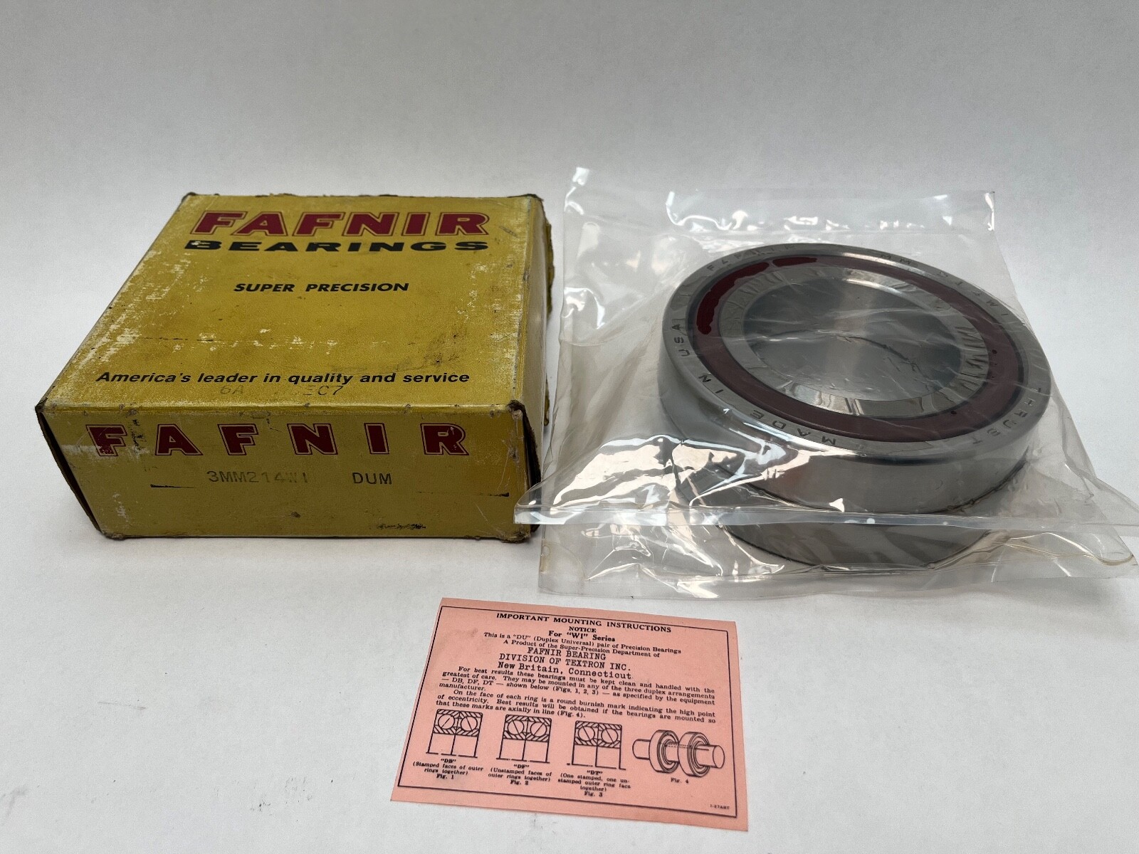 Fafnir 3MM214WICR-DUM Bearing 70x125x24 mm 7214AC 3-MM-214-WI-CR-DUM USA 2 Pcs