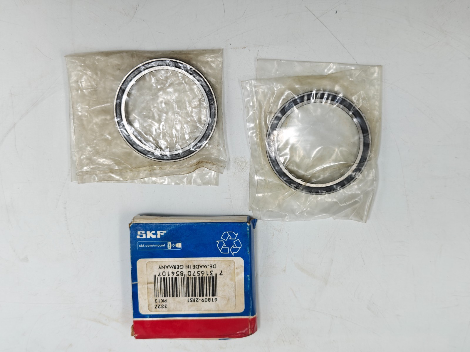 (2Pcs.) 61809-2RS1 SKF Deep Groove Ball Bearing 61809 2RS1/ 6809 2RS 45x58x7mm
