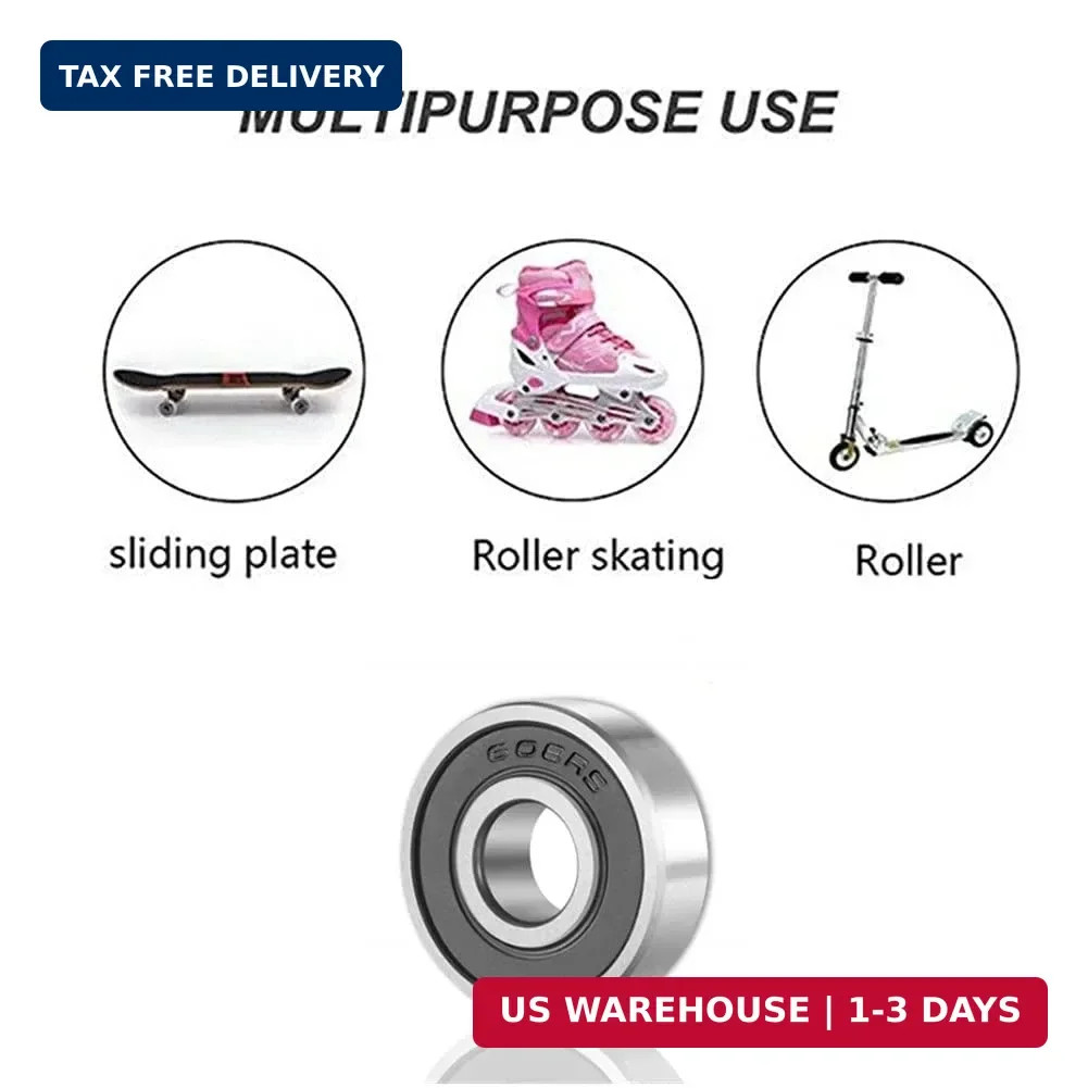 20 Pcs 608 2RS Ball Bearings – Bearing Steel and Double Rubber Sealed Miniature