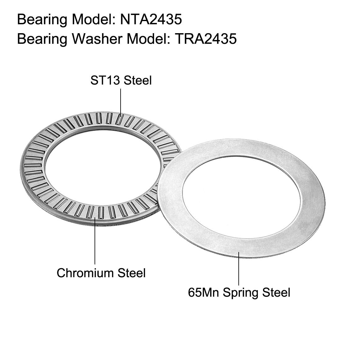 NTA2435 Thrust Needle Roller Bearings 1-1/2 x 2-5/32 x 5/64 Inch with Washer