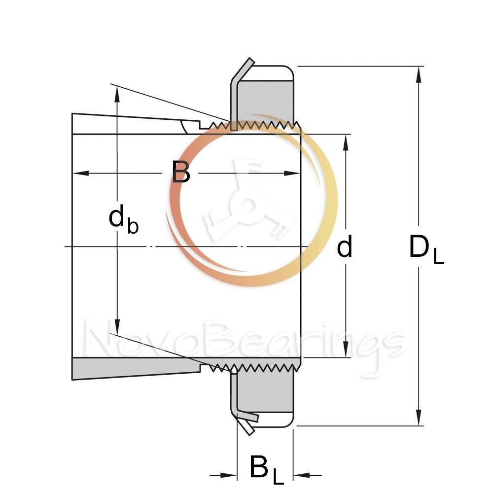 H308 Adapter sleeve for 35 mm shaft / 40 mm tapered 1:12 bore bearings by CX