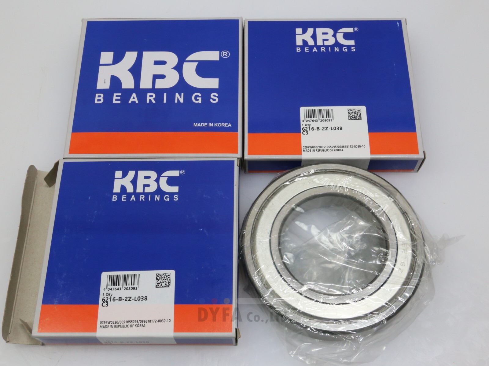 KBC NIB 6216-B-2ZZ Bearing Deep Groove Ball Bearing 6216ZZ 6PCS in a box