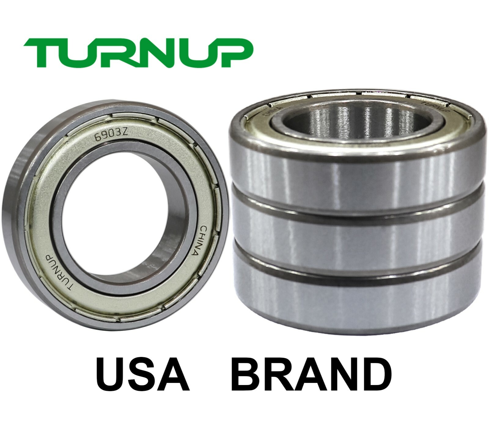(4 PACK) USA TURNUP 6903ZZ 17X30X7MM Double Metal Seal Ball Bearings