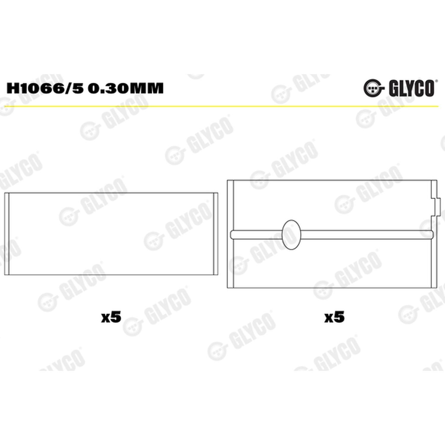 ✅H1066/5 0.30MM CRANKSHAFT BEARING GLYCO NEW DE STOCK
