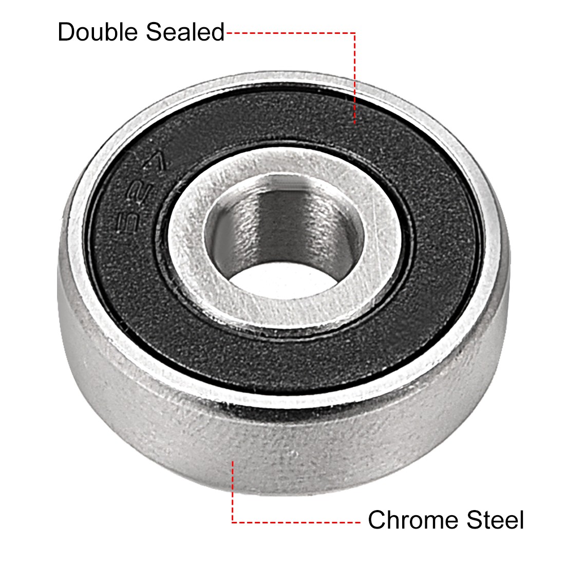 4Pcs 627-2RS Deep Groove Ball Bearing For Equipment Steel Double Sealed 7x22x7mm