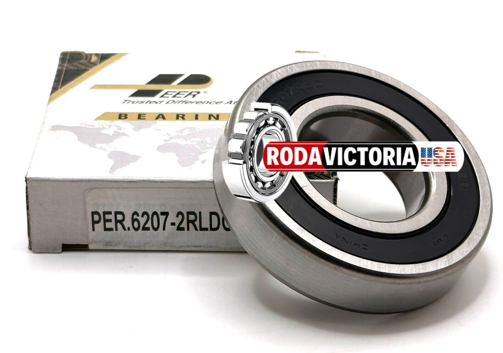 PEER 6207 2RLD C3 BALL BEARING, RUBBER SEALED 35x72x17mm 6207 2RS C3